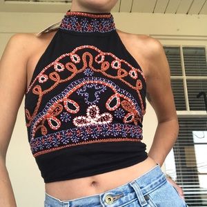 Free People Goa Embroidered Top NWT